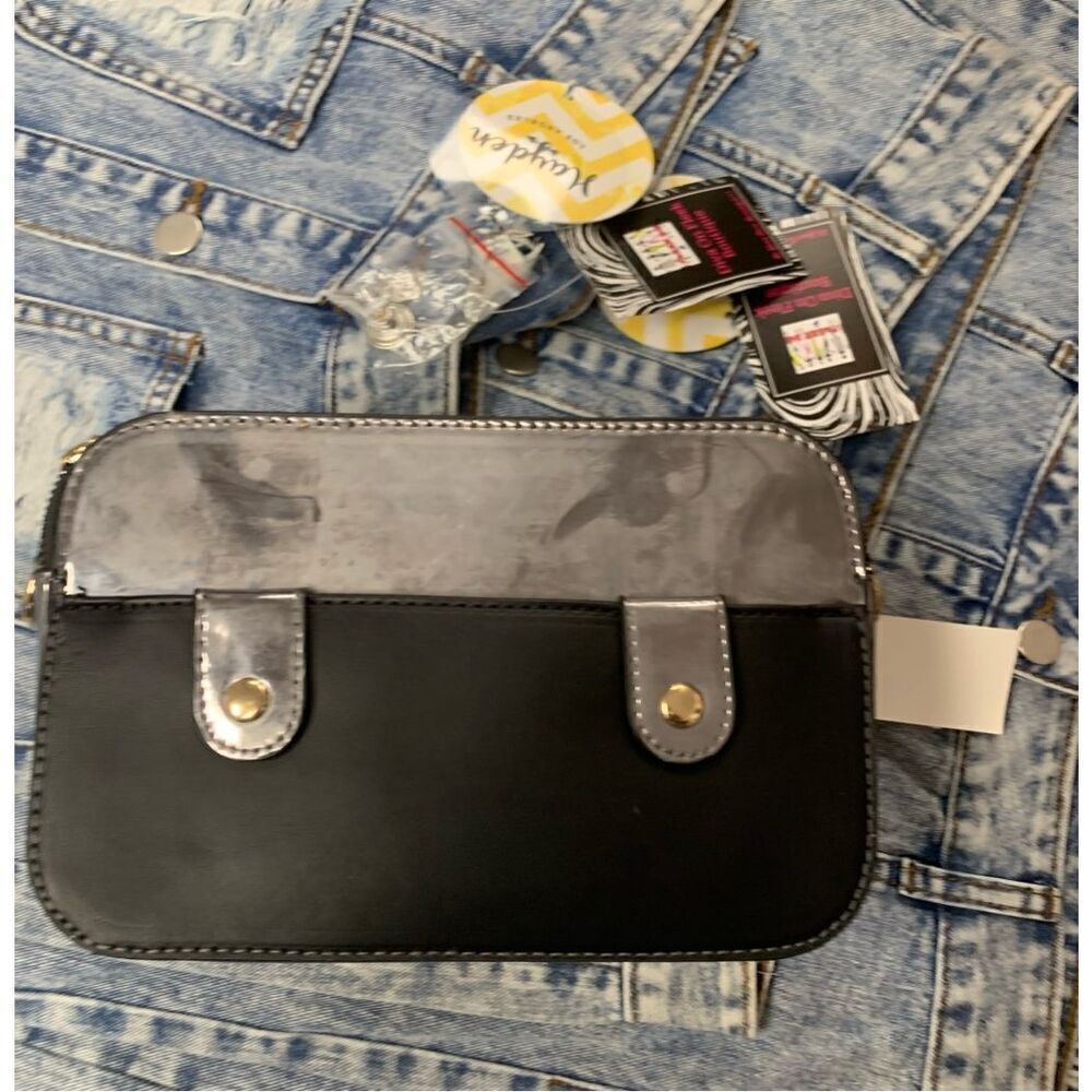 2 Toned Colorblock Faux Leather Crossbody Bag
